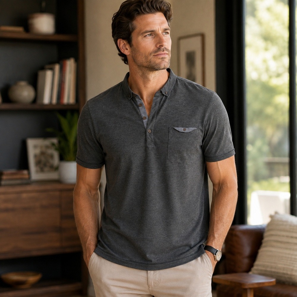 Ted Baker Polo Shirt Mens XXL Charcoal Grey Preppy Classic Minimalist